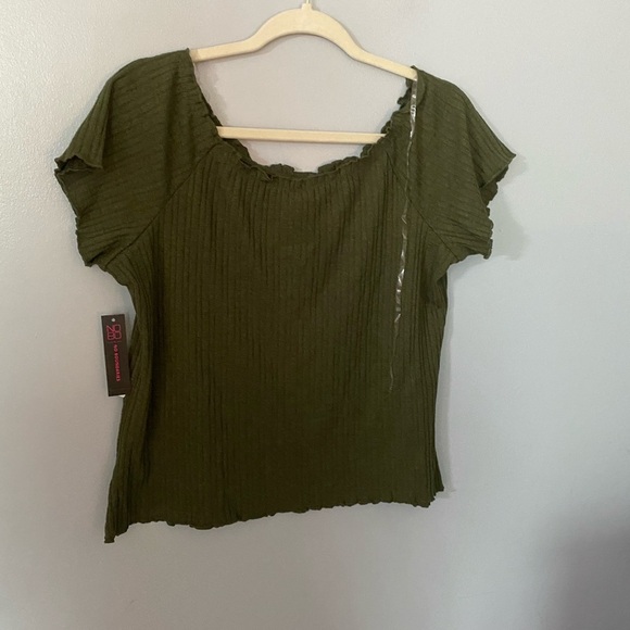 No boundaries ribbed olive top 3x - Picture 2 of 5